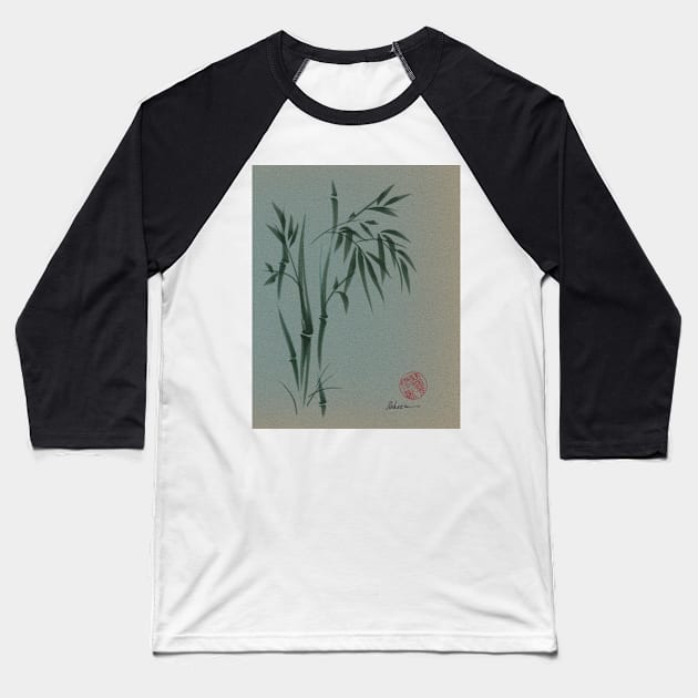 Ethereal - Sumie ink brush pen bamboo painting on vintage paper Baseball T-Shirt by tranquilwaters